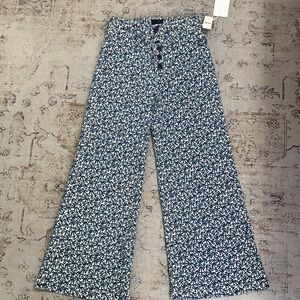 MOTHER Blue and White Patterned Pants